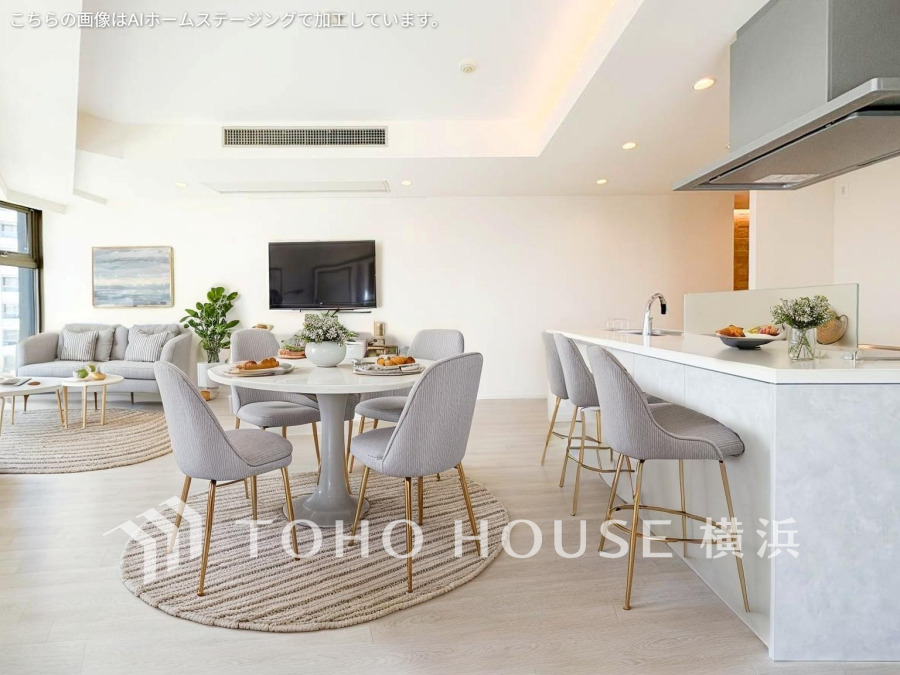 ここにはみんなが集い、食事と楽しい会話が始まる。話に夢中になりすぎて、ついつい時を忘れてしまう。そんな束の間の幸せを感じさせてくれる場所。(家具・装飾品等はCGです）