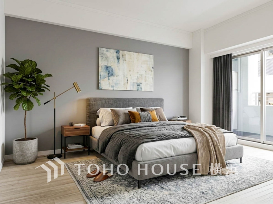 穏やかな寛ぎを届ける上質仕様のゆとりあるお部屋。自分時間を充実させながら心豊かにできるプライベート空間。（装飾品はAI加工です）