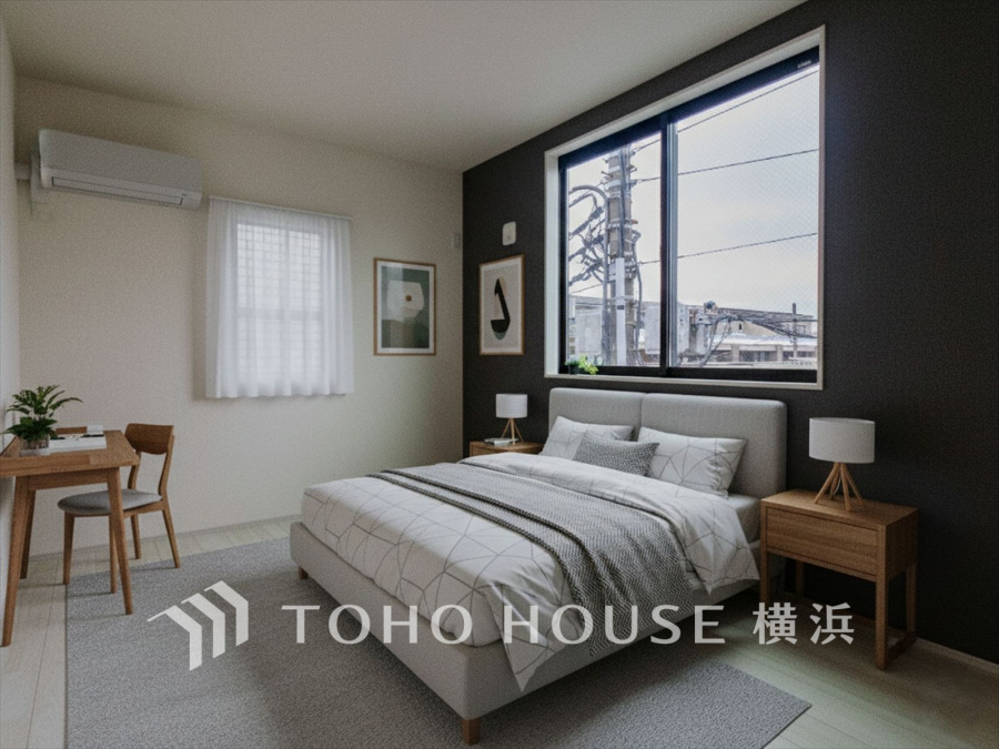 家族一人ひとりの大切なプライベート空間。趣味・感性で個性的に飾って頂けるようシンプルに仕上げてあります。自分時間を充実させながら心豊かなひとときを過ごすための大切な空間。（装飾品はAI加工です）