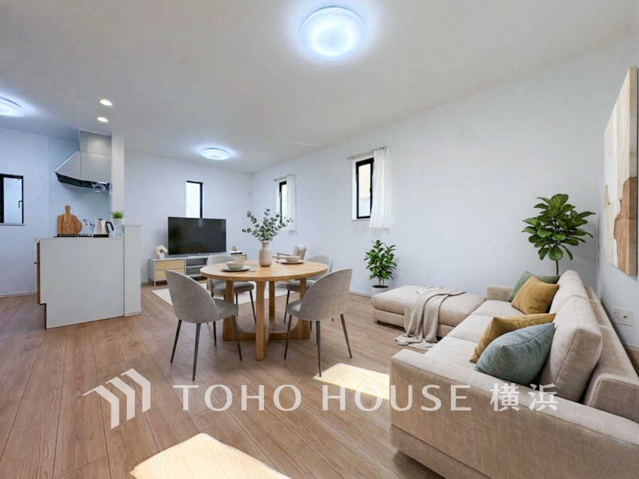 ご家族やお客様との時間など、多くの時を刻む空間。何気なく過ぎる時でさえも上質なひと時となる快適な空間を目指して。（家具・装飾品はAI加工です）