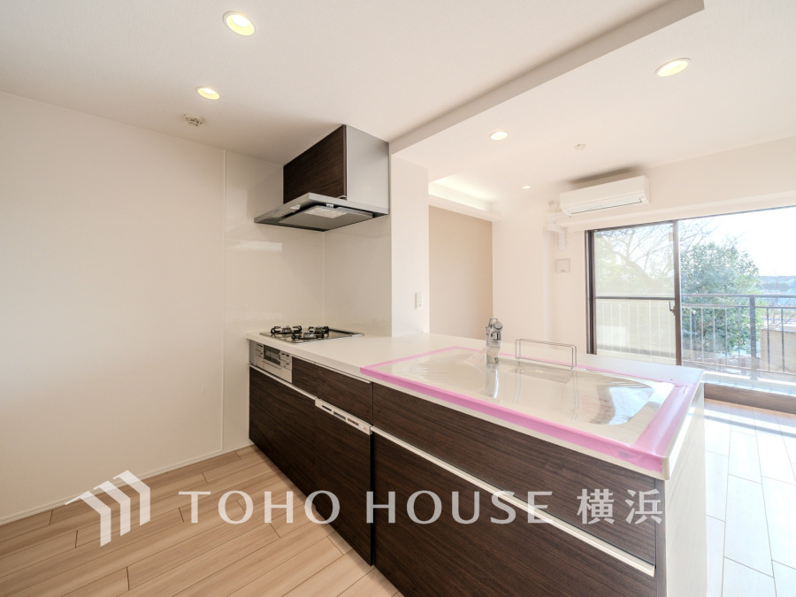 プライベートスペースを彩るインテリアとしての美と、快適な日常を支える機能性と強さがひとつになったキッチンです。開放的な対面カウンターキッチンはリビングと一体感のある空間。