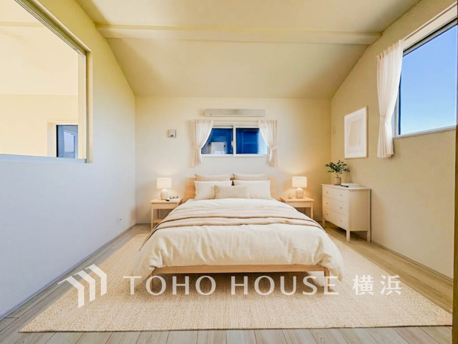 穏やかな寛ぎを届ける上質仕様のゆとりあるお部屋。自分時間を充実させながら心豊かにできるプライベート空間。※生成AIによるイメージです。家具・小物は販売価格に含まれません。