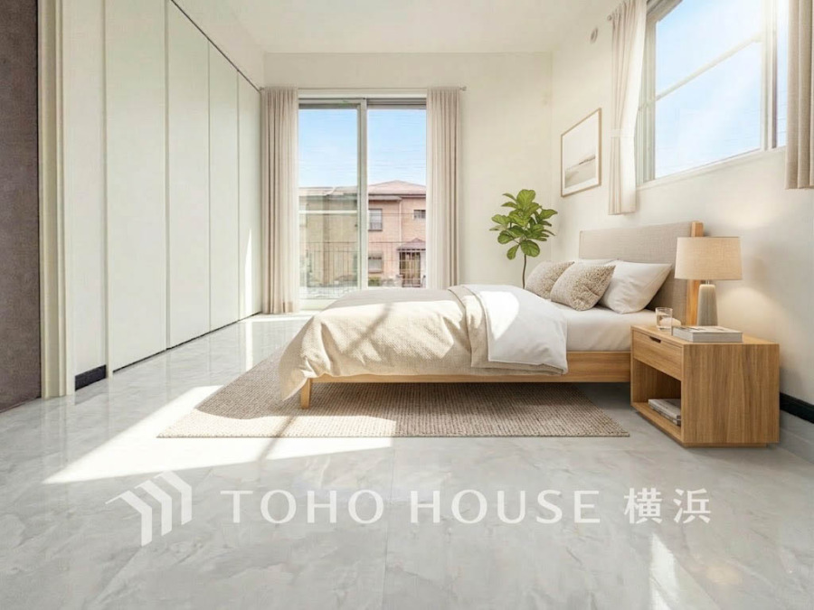 2面採光の居室は、快適な光を取り入れ、心地よい風を取り入れます。※生成AIによるイメージです。家具・小物は販売価格に含まれません。