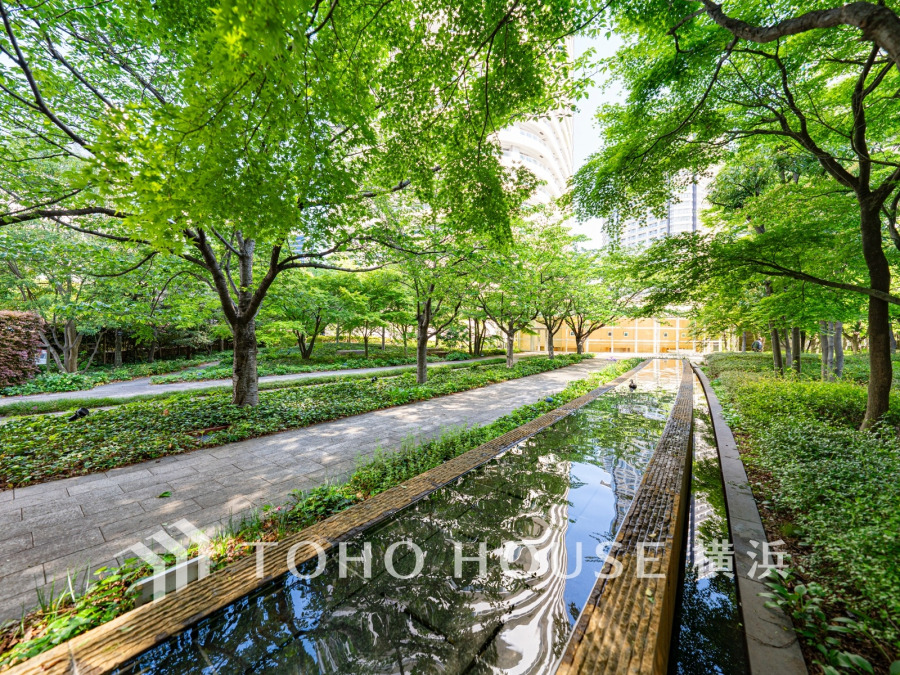 都市の真ん中にいることを忘れてしまいそうな中庭。緑潤う落ち着いた空間の中で静寂と癒しを心地よく感じることができることと思います。