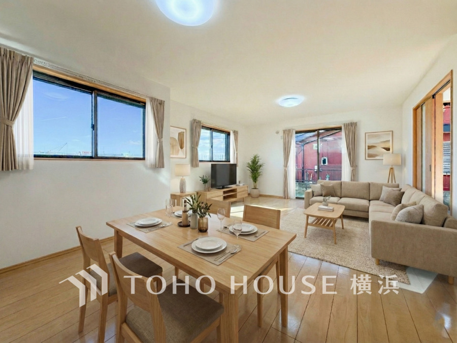 和やかで洗練された空間の演出。寛ぎとコミュニケーションを育む居心地のよい場所。（家具はAI加工です）