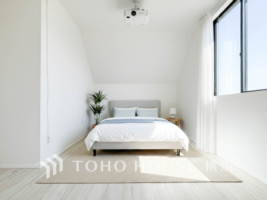 家族一人ひとりの大切なプライベート空間。趣味・感性で個性的に飾って頂けるようシンプルに仕上げてあります。自分時間を充実させながら心豊かなひとときを過ごすための大切な空間。（家具はAi加工です）