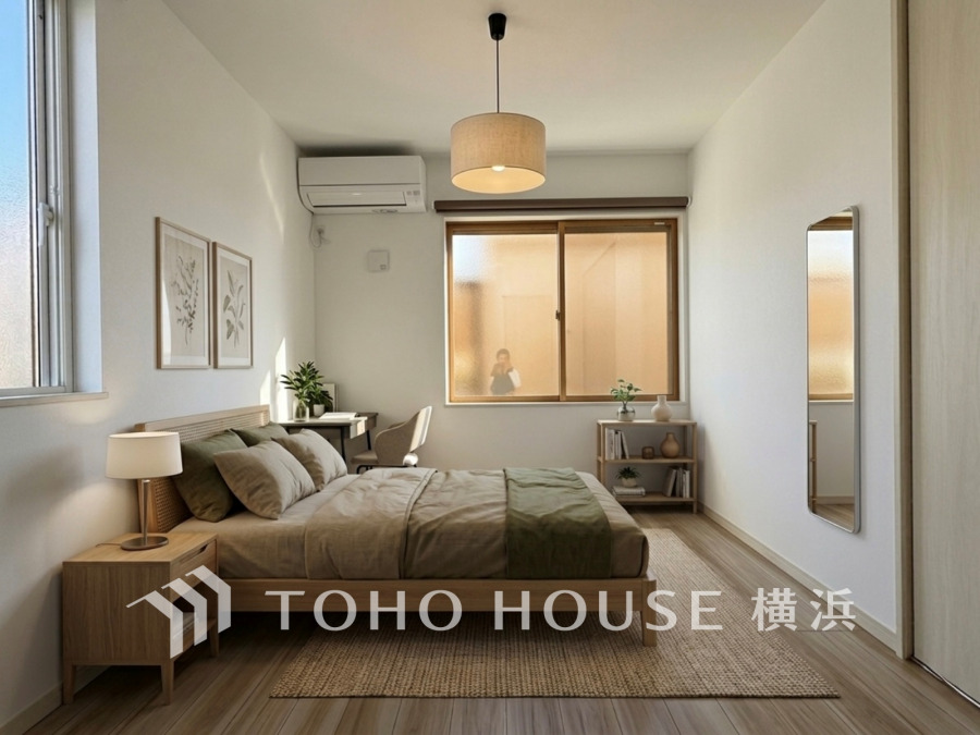 穏やかな寛ぎを届ける上質仕様のゆとりあるお部屋。（※生成AIによるイメージです。家具・小物は販売価格に含まれません）