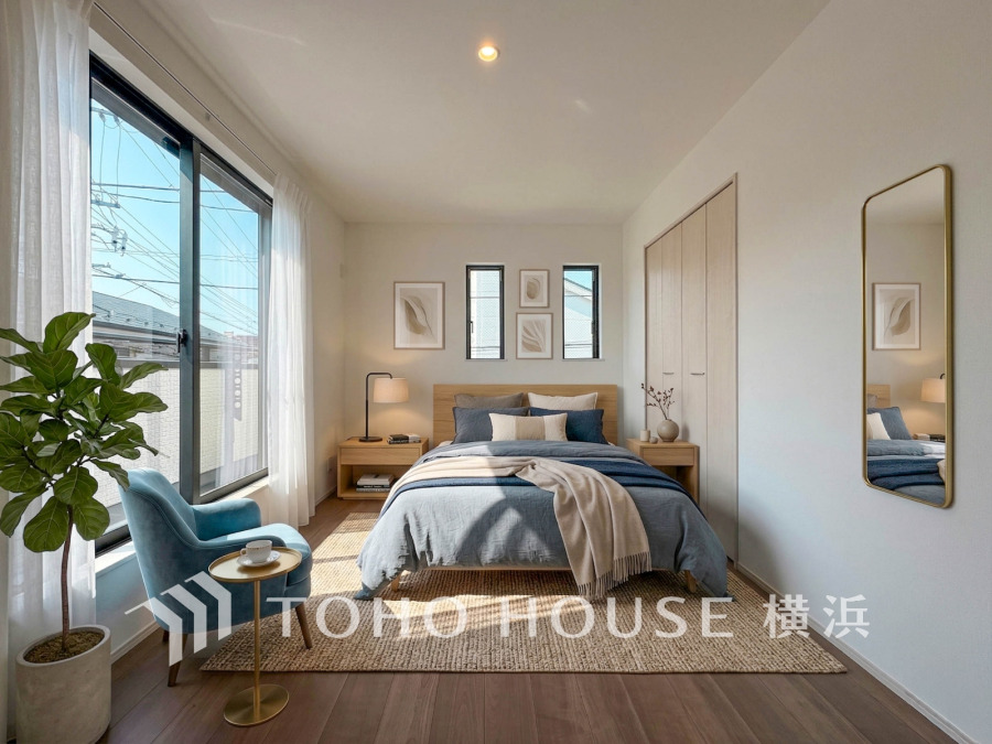 忙しい毎日に、心と時間のゆとりをもたらす場所。センスが求められるプライベート空間だからこそ、自分の個性を飾るにふさわしい癒しと寛ぎの空間を演出します。（家具・装飾品はAI加工です）