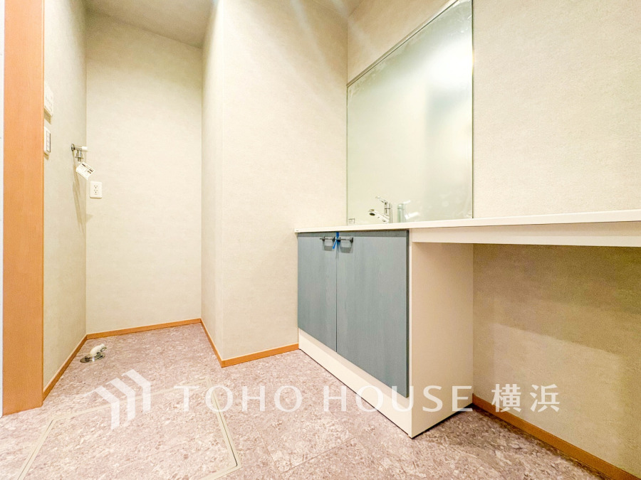 ゆとりある洗面室は、広めのカウンターで身支度も快適に行えます。