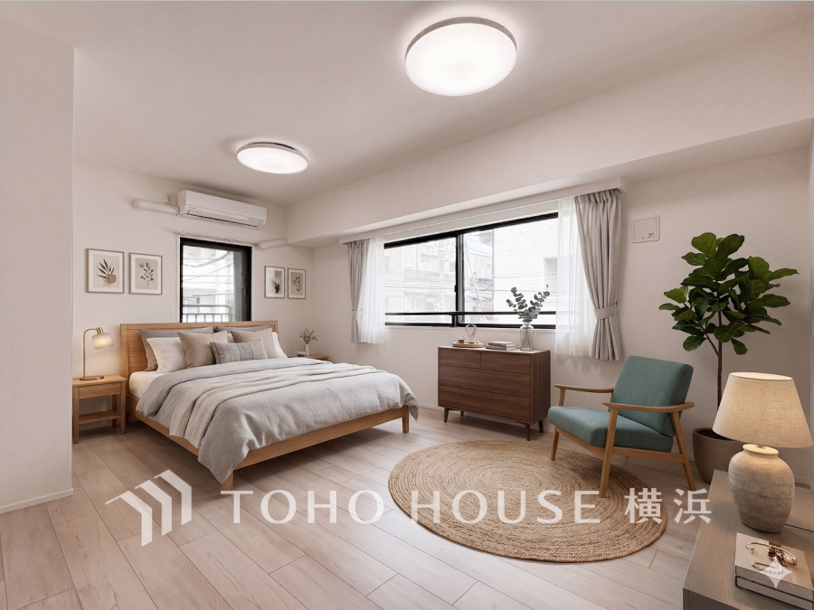 家族一人ひとりの大切なプライベート空間。趣味・感性で個性的に飾って頂けるようシンプルに仕上げてあります。※生成AIによるイメージです。家具・小物は販売価格に含まれません。