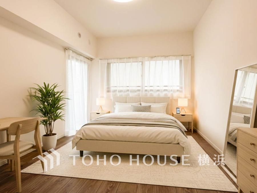 穏やかな寛ぎを届ける上質仕様のゆとりあるお部屋。自分時間を充実させながら心豊かにできるプライベート空間。（家具などはAI加工です）