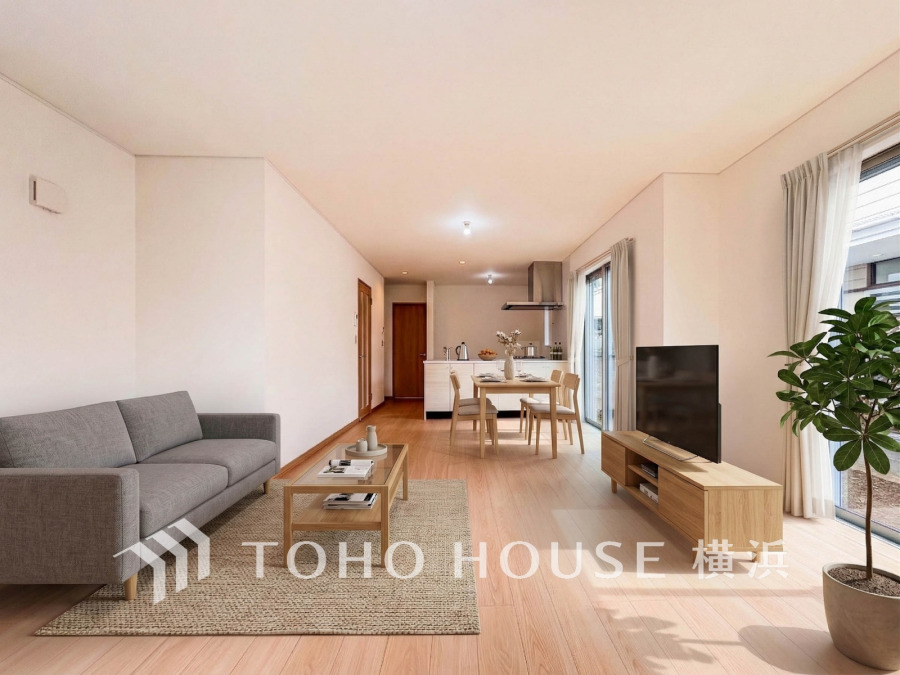 ご家族やお客様との時間など、多くの時を刻む空間。何気なく過ぎる時でさえも上質なひと時となる快適な空間を目指して。（家具・装飾品はAI加工です）