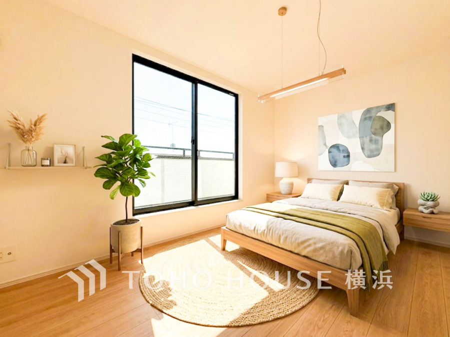 家族一人ひとりの大切なプライベート空間。趣味・感性で個性的に飾って頂けるようシンプルに仕上げてあります。自分時間を充実させながら心豊かなひとときを過ごすための大切な空間。（装飾品はAI加工です）